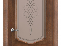 Двери модель 41 Дуб браун (застекленная)