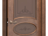 Двери модель 55 Дуб браун (застекленная)