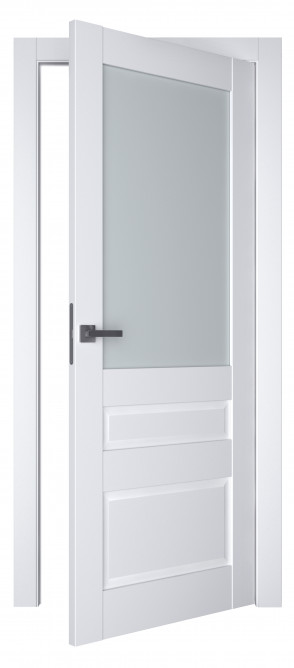 Двери модель 608 Белый мат (застекленная)