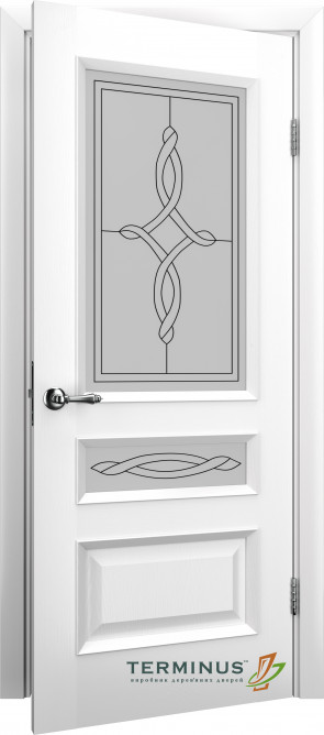 Двери модель 53 Ясень белый Эмаль (застекленная)