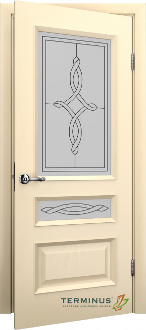Двери модель 53 Ясень Crema (застекленная)