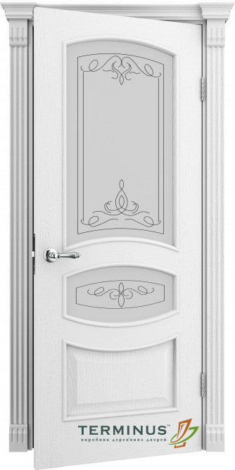 Двери модель 50 Ясень белый Эмаль (застекленная)